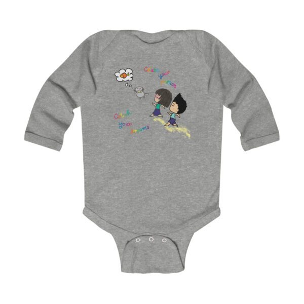 "Chase Your Passion, Catch Your Dreams" Infant Long Sleeve Bodysuit - Image 3