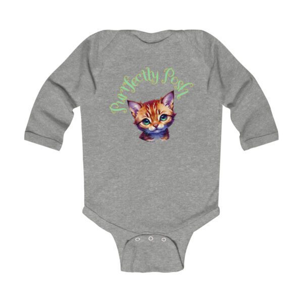 Abyssinian Elegance: “Purrfectly Posh” Infant Long Sleeve Bodysuit