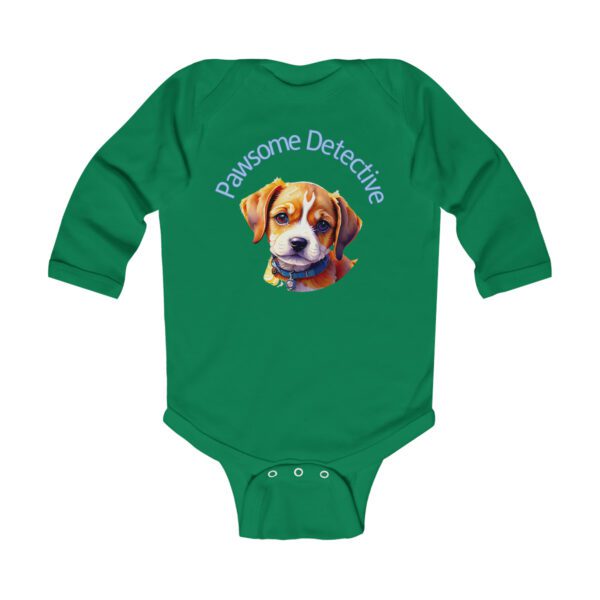 Beagle On The Case:  "Pawsome Detective" Infant Long Sleeve Bodysuit - Image 2