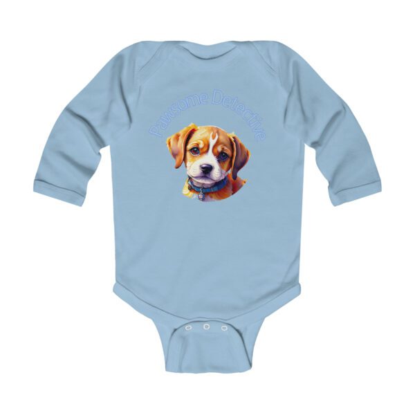 Beagle On The Case:  "Pawsome Detective" Infant Long Sleeve Bodysuit - Image 3