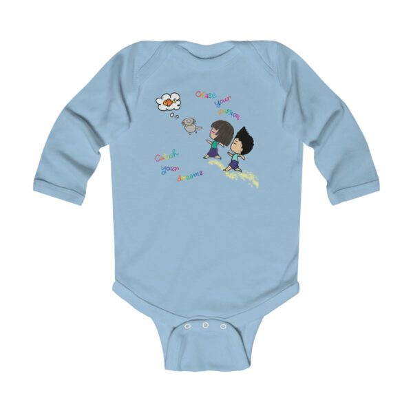 "Chase Your Passion, Catch Your Dreams" Infant Long Sleeve Bodysuit - Image 5