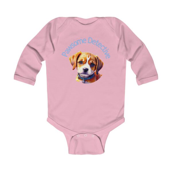 Beagle On The Case:  "Pawsome Detective" Infant Long Sleeve Bodysuit - Image 4