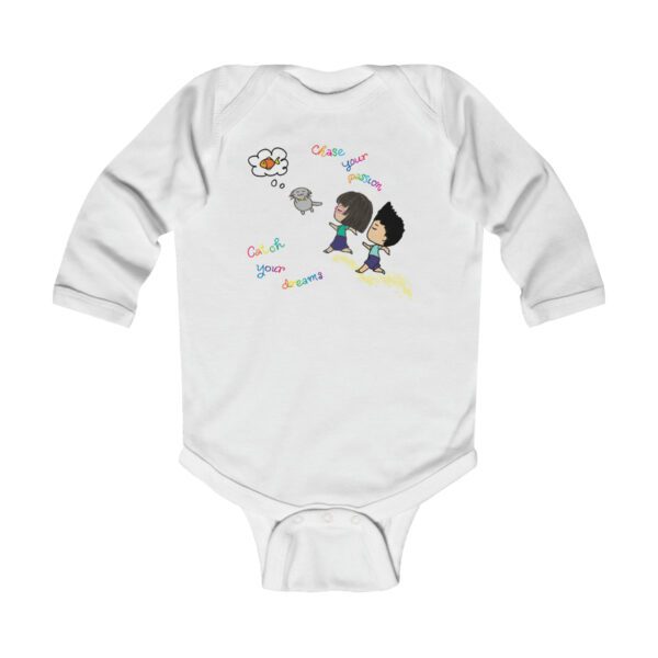 "Chase Your Passion, Catch Your Dreams" Infant Long Sleeve Bodysuit - Image 2