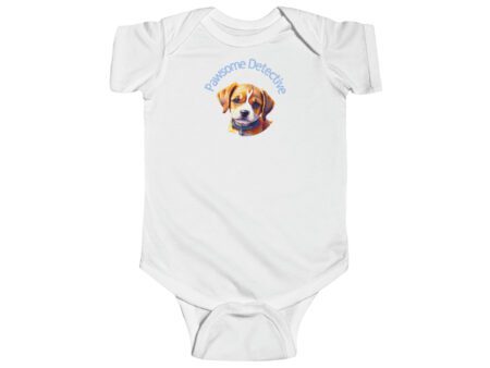Embark on a whimsical adventure with the "Beagle on The Case: Pawsome Detective" design on this infant bodysuit, be your own detective!