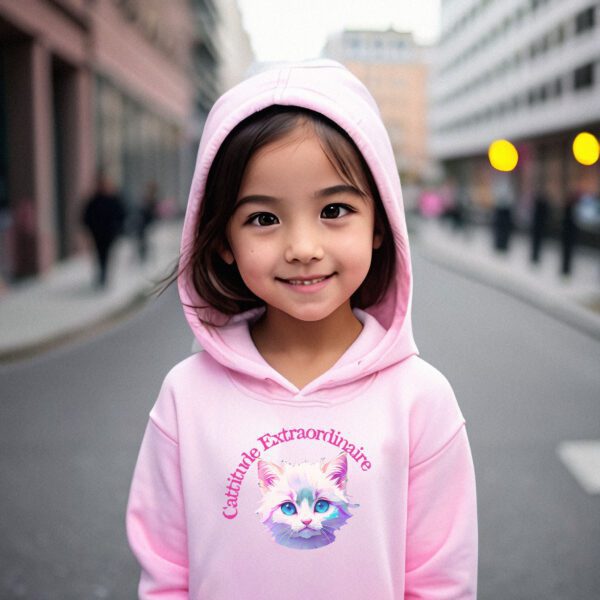 Elegant Ragdoll Serenity: "Cuteness Extraordinaire" Children's Fleece Hoodie - Image 2