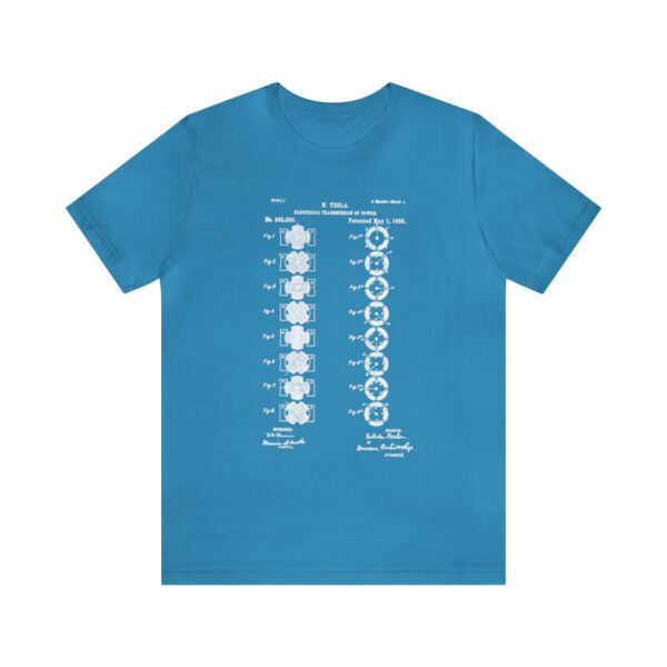 Tesla's Vision: Page 1 of the Polyphase AC Motor Patent Unisex T-shirt - Image 3