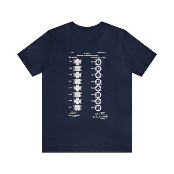 Tesla's Vision: Page 1 of the Polyphase AC Motor Patent Unisex T-shirt - Image 8