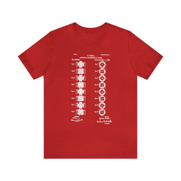 Tesla's Vision: Page 1 of the Polyphase AC Motor Patent Unisex T-shirt - Image 11