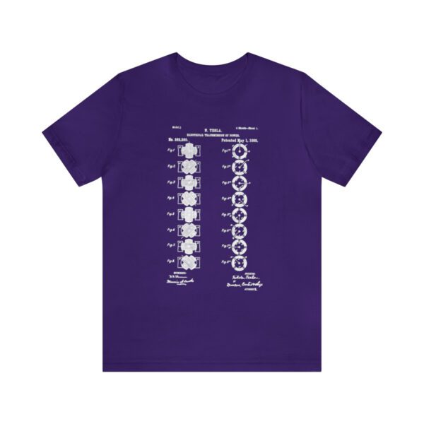 Tesla's Vision: Page 1 of the Polyphase AC Motor Patent Unisex T-shirt - Image 12