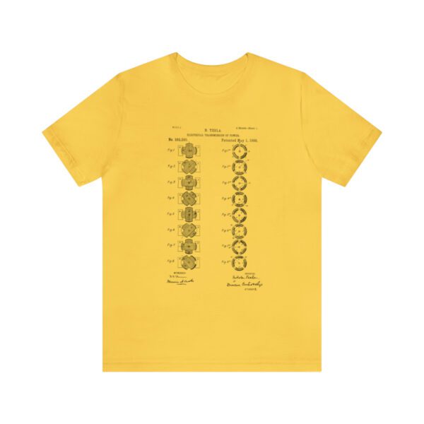 Tesla's Vision: Page 1 of the Polyphase AC Motor Patent Unisex T-shirt - Image 15