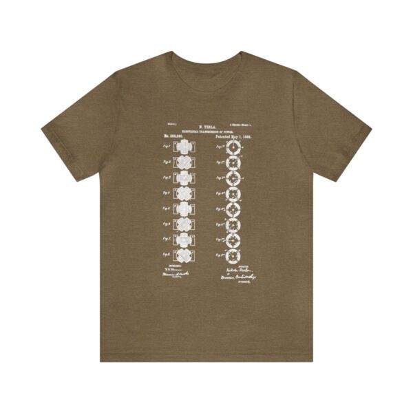 Tesla's Vision: Page 1 of the Polyphase AC Motor Patent Unisex T-shirt - Image 6