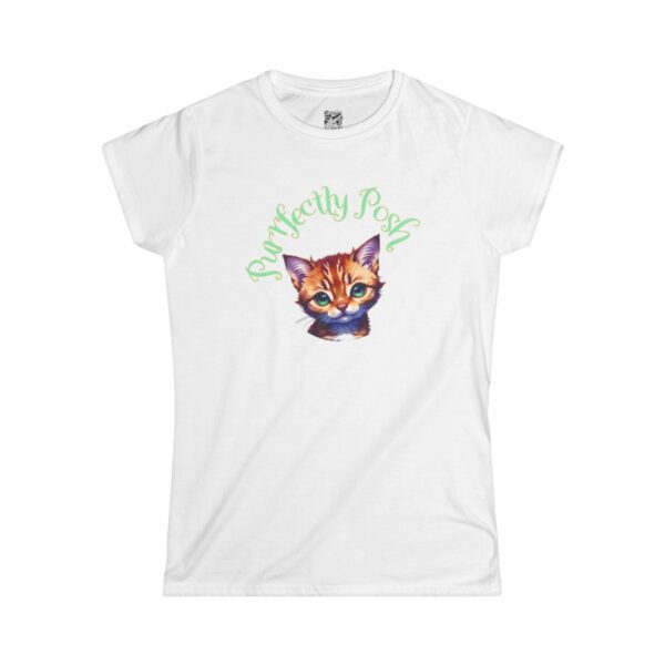 Abyssinian Elegance: "Purrfectly Posh" Women's Semi-fitted T-shirt - Image 4