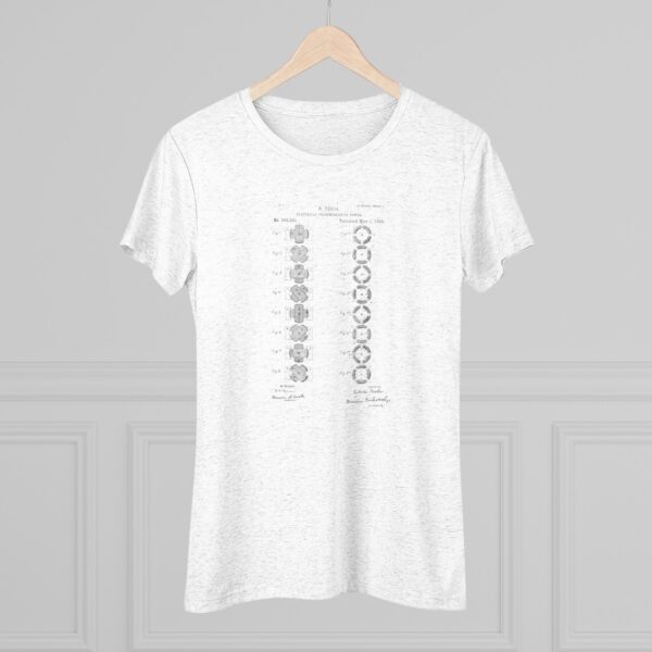 Tesla's Vision: Page 1 of the Polyphase AC Motor Patent Women's Triblend T-shirt - Image 7