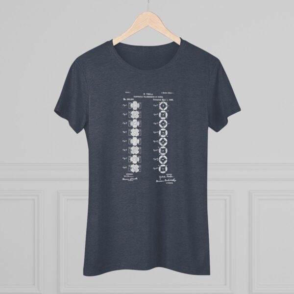 Tesla's Vision: Page 1 of the Polyphase AC Motor Patent Women's Triblend T-shirt - Image 11