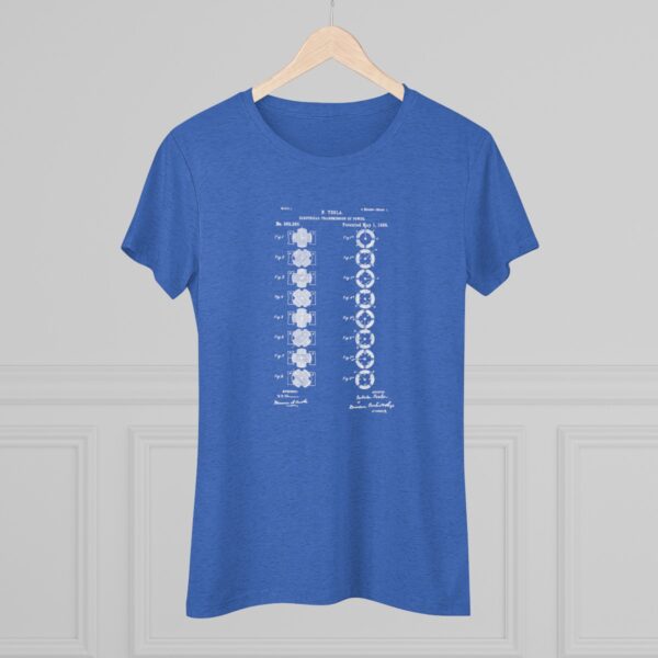 Tesla's Vision: Page 1 of the Polyphase AC Motor Patent Women's Triblend T-shirt - Image 9